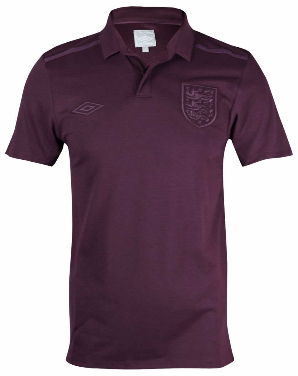 England official umbro football soccer polo shirt jersey black maroon