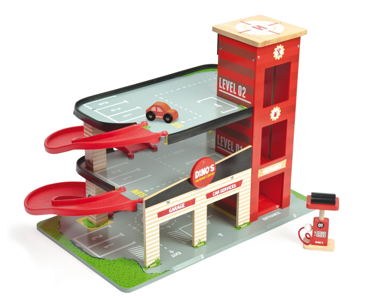 Le Toy Van Dino's Red Garage, Toy Garages, Wooden Toys eBay